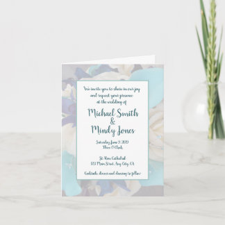 galaxy orchid ivory rose wedding or party invitation