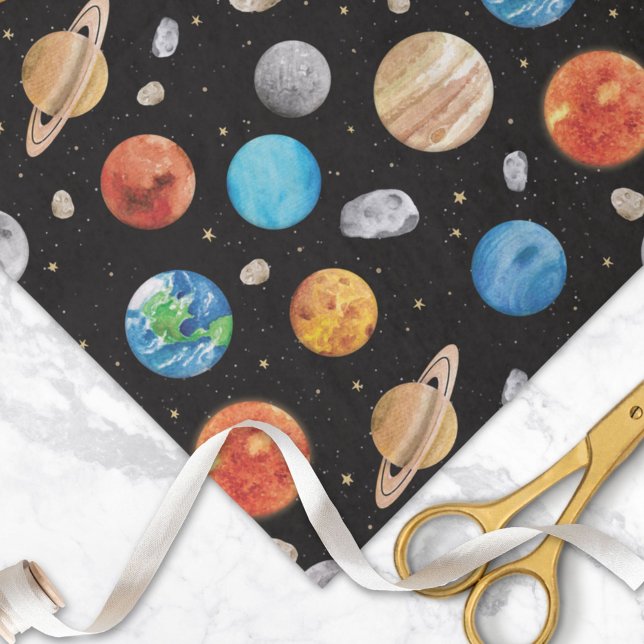Galaxy Outer Space Planet Watercolor Illustration  Tissue Paper (Creator Uploaded)