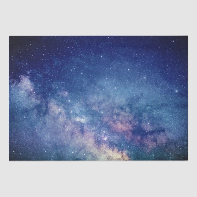 Galaxy Outer space Sky Stars Celestial Blue Tissue Paper (Front)