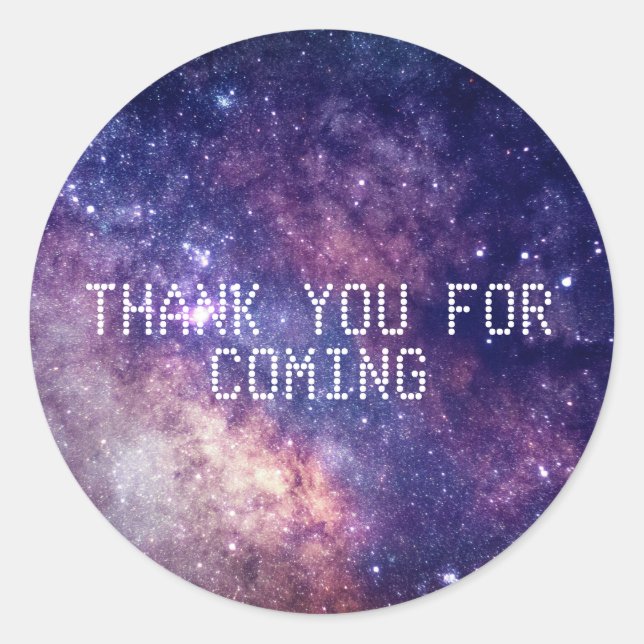 Galaxy Outer Space Stars Starry Thank you  Classic Round Sticker (Front)