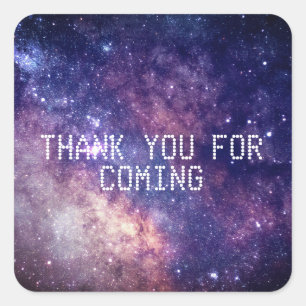 Galaxy Outer Space Stars Starry Thank you Square Sticker