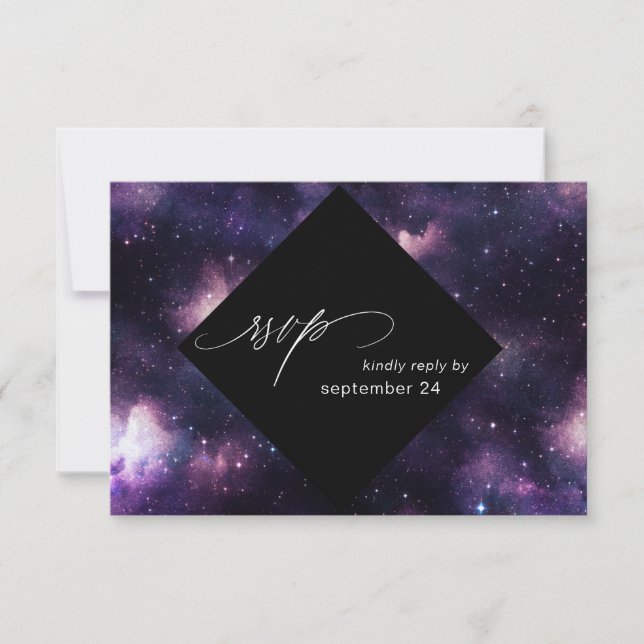 Galaxy Outer Space w Meal RSVP Card (Front)