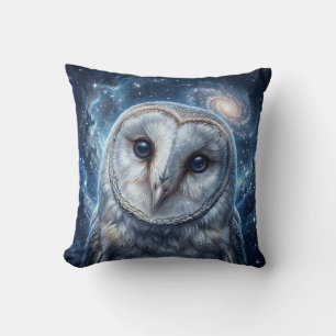 Galaxy Owl Throw Pillow – Enchanted Barn Owl