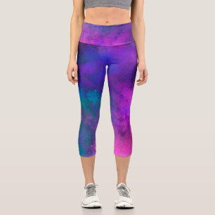 Galaxy Paint Splatter Effect Capri Leggings