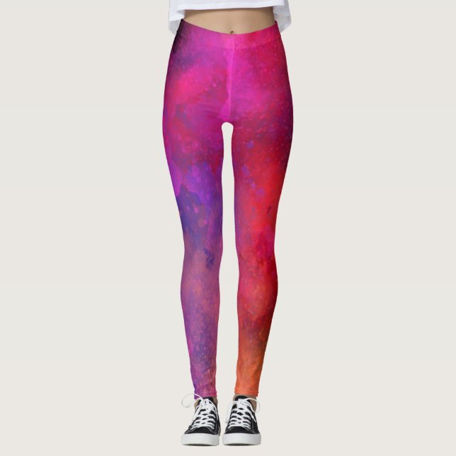 Galaxy Paint Splatter Effect  Leggings (Front)