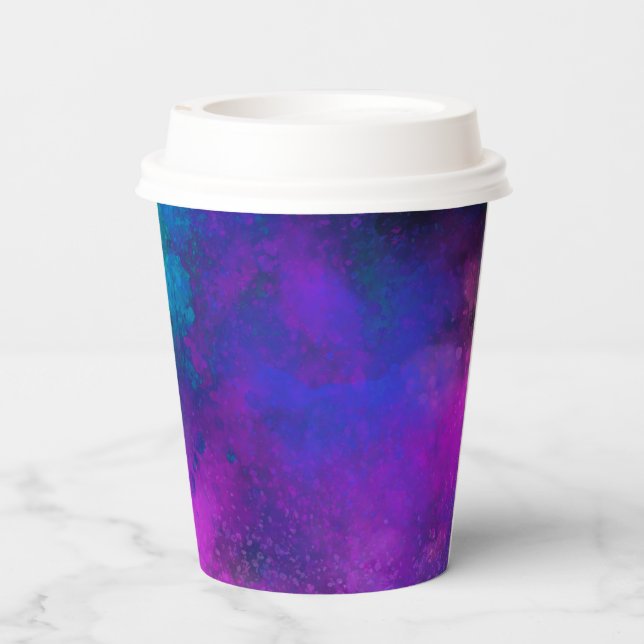 Galaxy Paint Splatter effect Multicoloured  Paper Cups (Back)