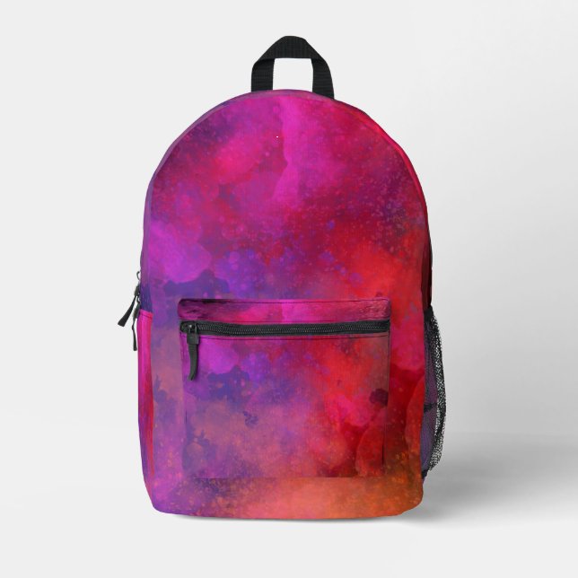 Galaxy Paint Splatter effect  Printed Backpack (Front)