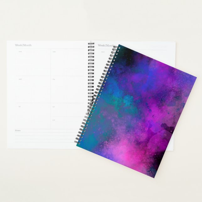 Galaxy Paint Splatter effect purple green blue  Planner (Display)