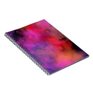 Galaxy Paint Splatter effect purple red orange Notebook