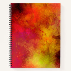 Galaxy Paint Splatter effect yellow orange red  Notebook