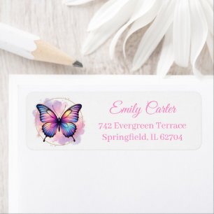 Galaxy Pastel Butterfly Splash Return Address Label