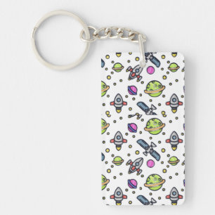 Galaxy pattern design key ring
