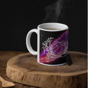 Galaxy Pink Cancer Constellation Zodiac Sign Coffee Mug