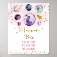 Galaxy Pink Gold Baby Shower Mum-osa Bar