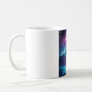 Galaxy Pirate Ship Mug - Cosmic Sailing Ship Fanta