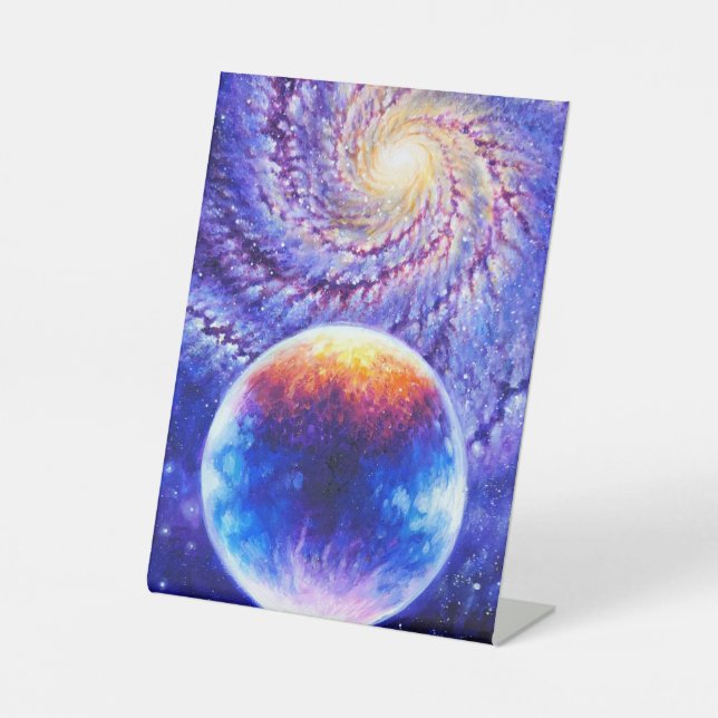 Galaxy planet and nebula  pedestal sign (Front)