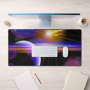 Galaxy Planet and Star Design Desk Mat