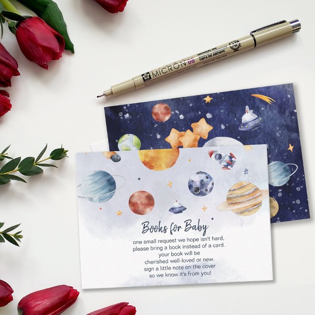 Galaxy Planet Baby Shower Book Request Enclosure Card (Galaxy Planet Baby Shower Book Request Enclosure Card)