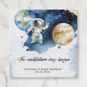 Galaxy Planets Countdown Baby Shower Favour Tags
