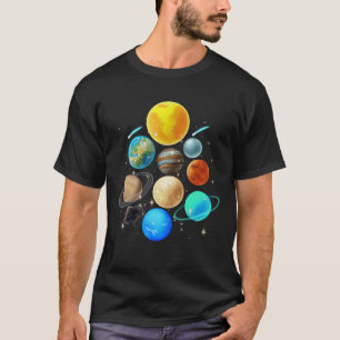 Galaxy Planets Sun Universe Outer Space Science As T-Shirt