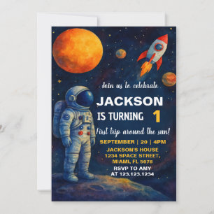 Galaxy Rocket Party Invite