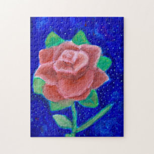 Galaxy Rose Watercolor Puzzle