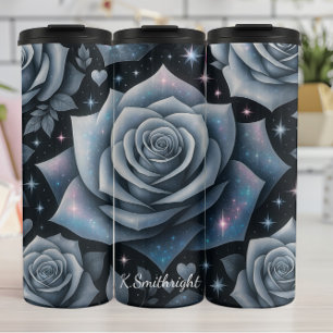 Galaxy Roses Cosmic Floral Dream Thermal Tumbler