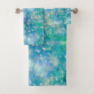 Galaxy Shimmer blue Bath Towel Set