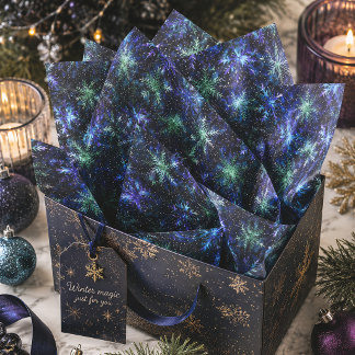 Galaxy Snowflakes Celestial Christmas Tissue Paper