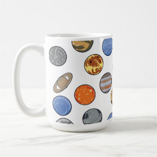Galaxy Solar System Planets, Earth, Pluto, Uranus Coffee Mug