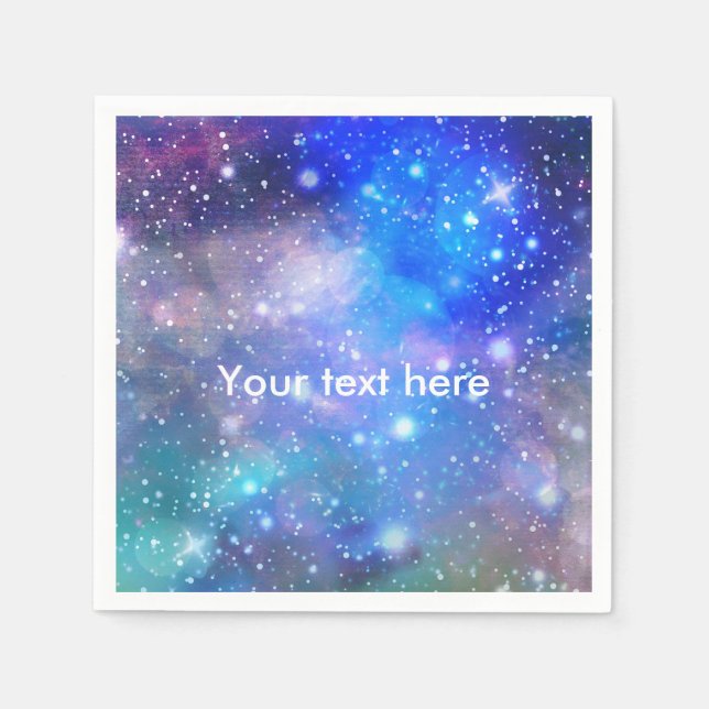 Galaxy Space Birthday Party Napkins (Front)