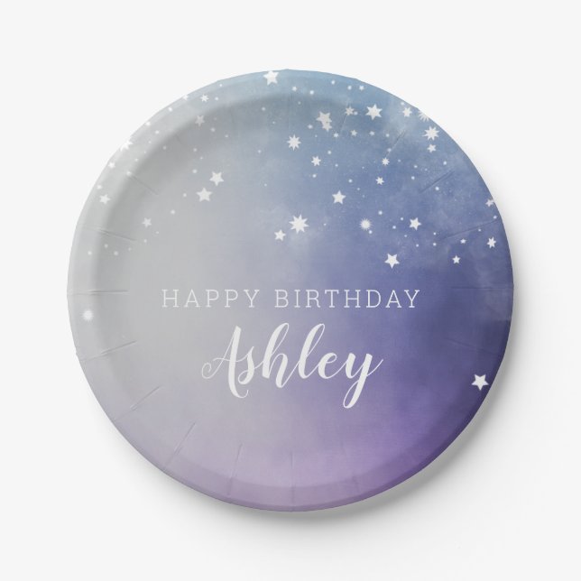 Galaxy Space Birthday Party Plates (Front)