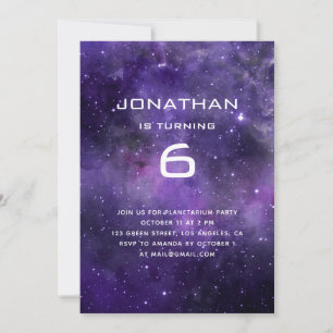 Galaxy Space Birthday   Planetarium Cosmic Party Invitation