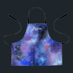 Galaxy Space Blue Custom Name Kids Apron<br><div class="desc">Galaxy Space Blue Custom Name Kids Apron
Beautiful custom galaxy kids apron featuring a pretty blue and purple galaxy design. You can customise it with your child's name. Perfect for little space lovers!</div>