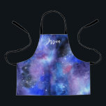 Galaxy Space Blue Custom Name Kids Apron<br><div class="desc">Galaxy Space Blue Custom Name Kids Apron
Beautiful custom galaxy kids apron featuring a pretty blue and purple galaxy design. You can customise it with your child's name. Perfect for little space lovers!</div>