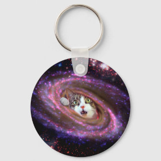Galaxy Space Cats LOL Funny Keychain