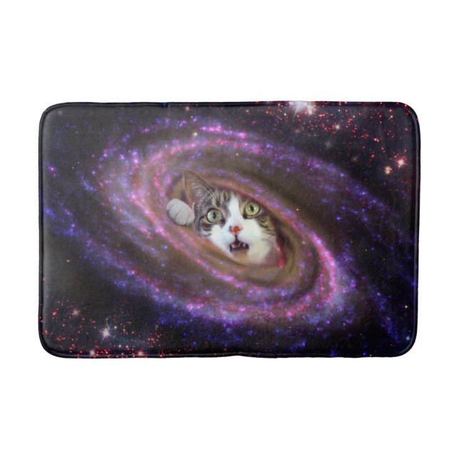 Galaxy Space Cats LOL Funny Medium Bath Mat (Front)