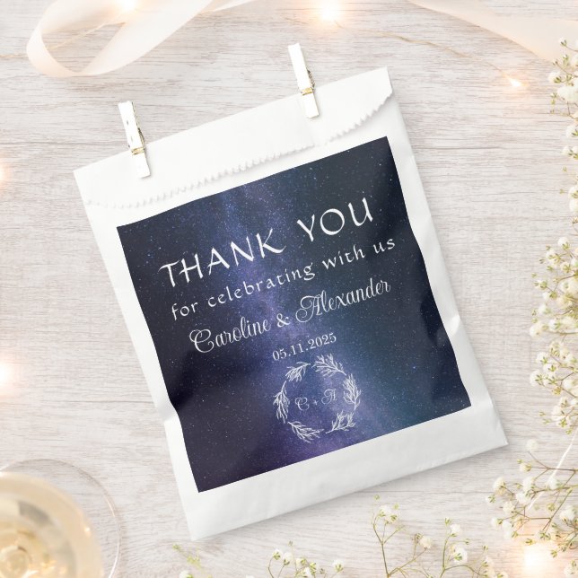 Galaxy Space Celestial Starry Night Wedding Favour Bag (Clipped)