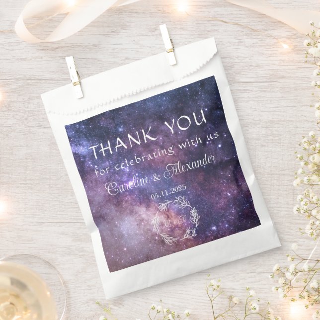 Galaxy Space Celestial Starry Night Wedding Favour Bag (Clipped)