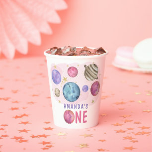 Galaxy Space Girl Birthday Party  Paper Cups