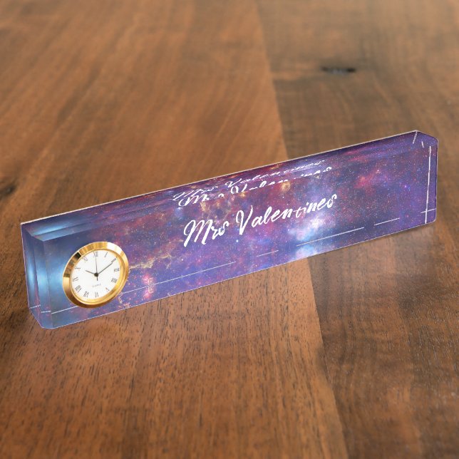 Galaxy Space Milky Way Teacher School Cute Stars Nameplate (Side)