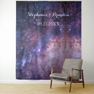Galaxy Space Nebula Cosmos Wedding Photo Booth Tapestry