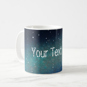 Galaxy Space Nebula Night Sky Blue Green Coffee Mug