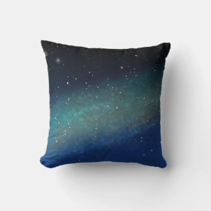 Galaxy Space Nebula Night Sky Blue Green Cushion