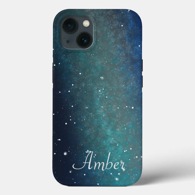Galaxy Space Nebula Night Sky Green Personalised Case-Mate iPhone Case (Back)