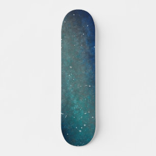 Galaxy Space Nebula Night Sky Green Skateboard