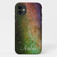 Galaxy Space Nebula Night Sky Personalised Orange