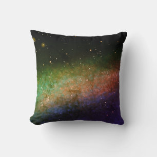 Galaxy Space Nebula Night Sky Red Orange Green Cushion