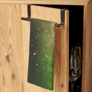 Galaxy Space Nebula Night Sky Red Orange Green Tea Towel