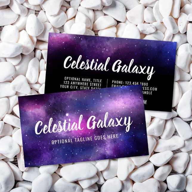 Galaxy Space Stars Ultra Violet Purple Nebula Business Card (Creator Uploaded)
